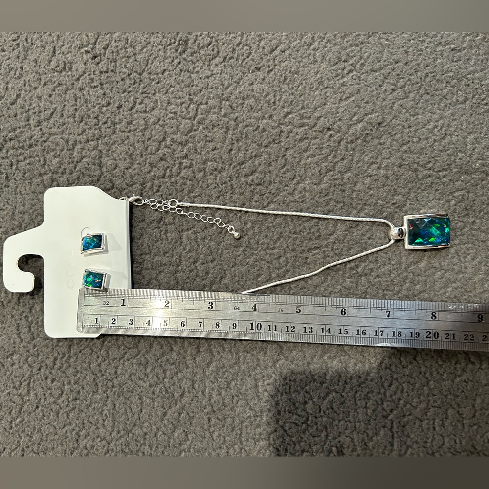 vintage color jewelry from kohls- greenish-blue